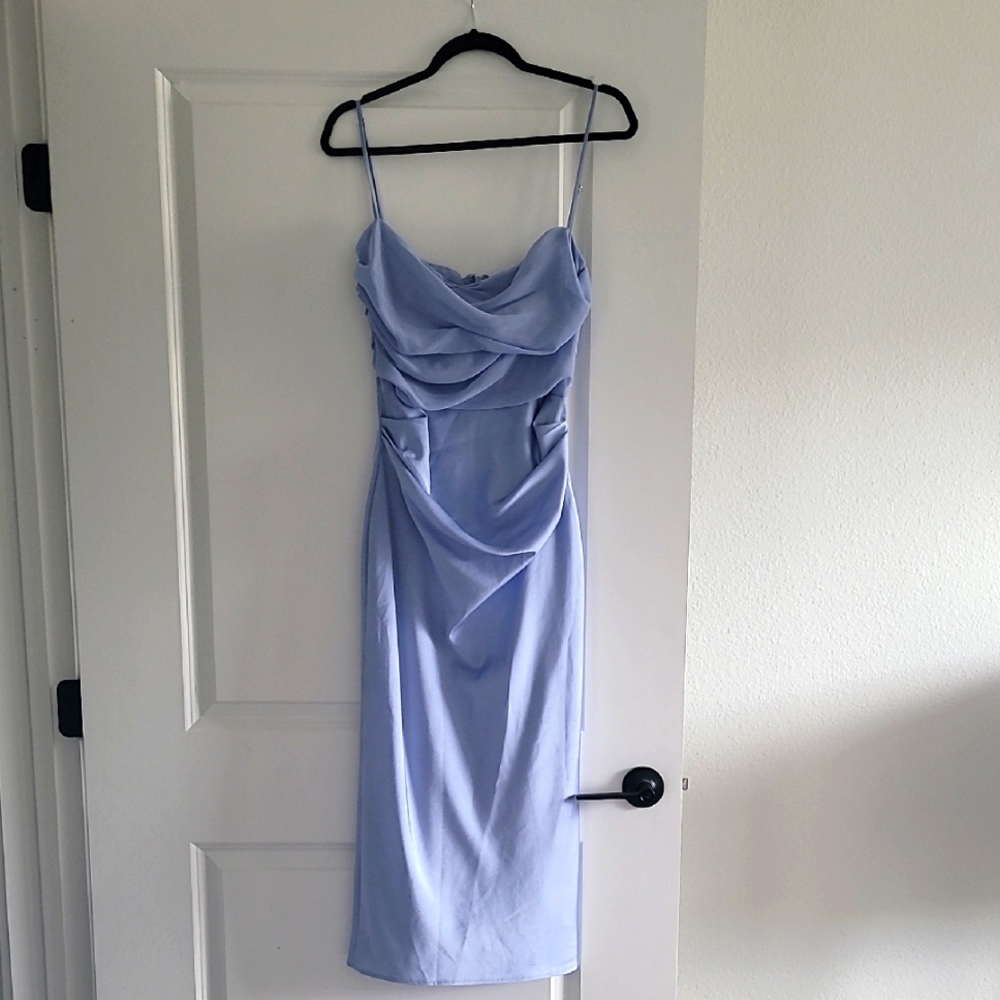 House of CB Teia Light Blue Midi Dress